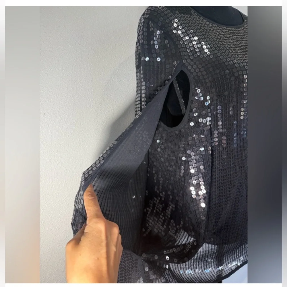 DKNY Black Sequin Women's elegant cape blazer - Picture 13 of 13